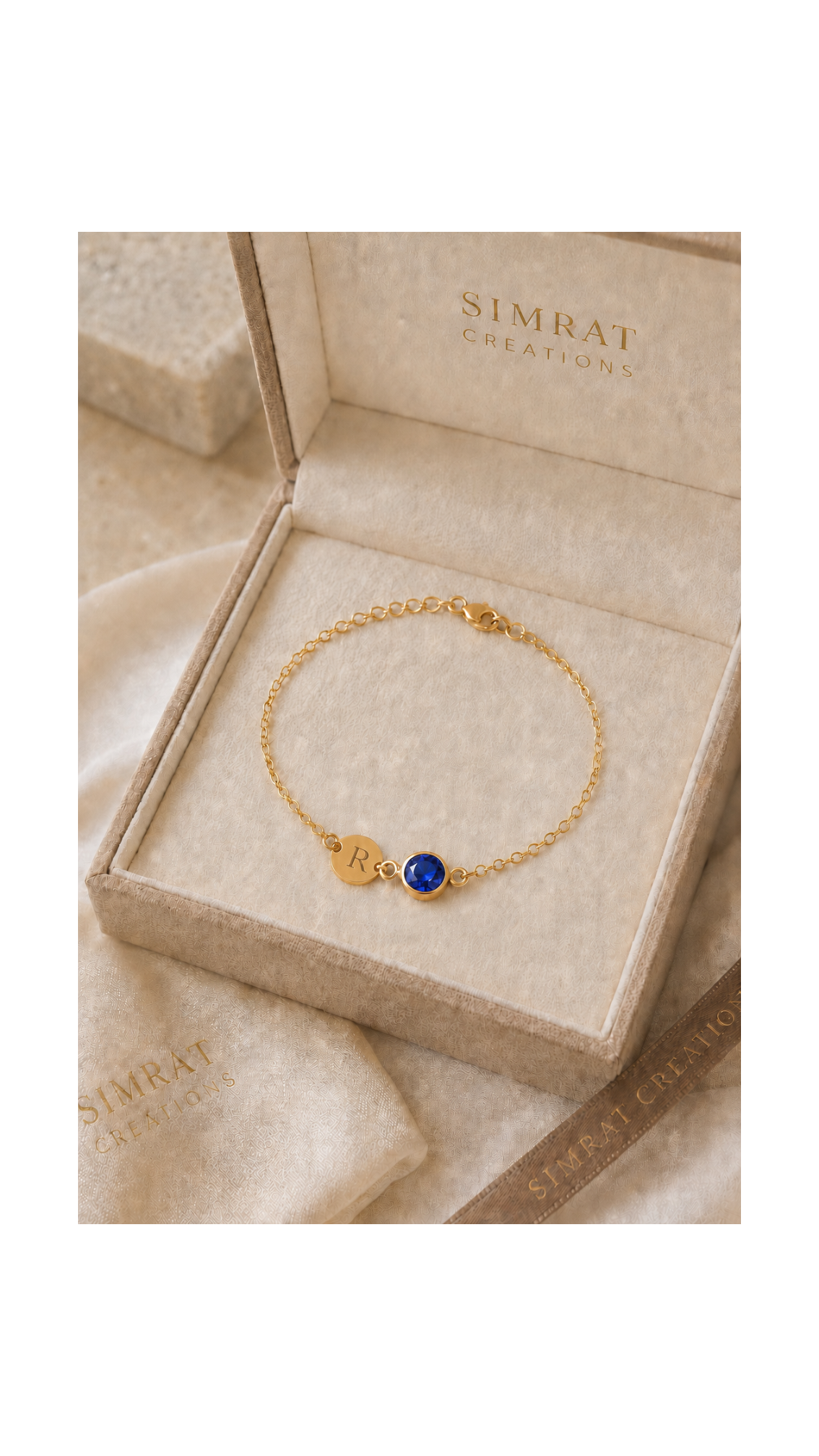 Personalized Initial & Birthstone Bracelet