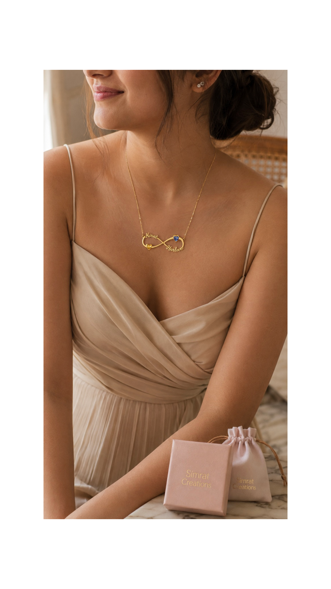 Custom Double Name Infinity Birthstone Necklace