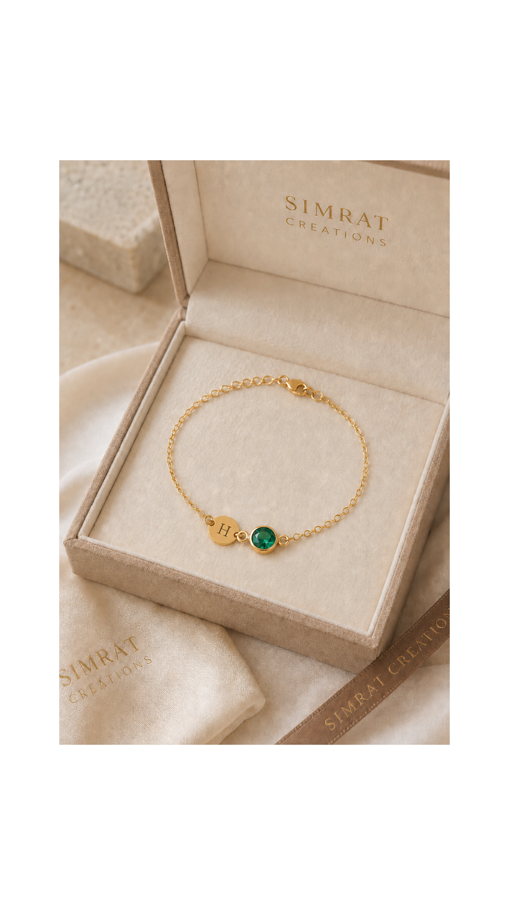 Personalized Initial & Birthstone Bracelet