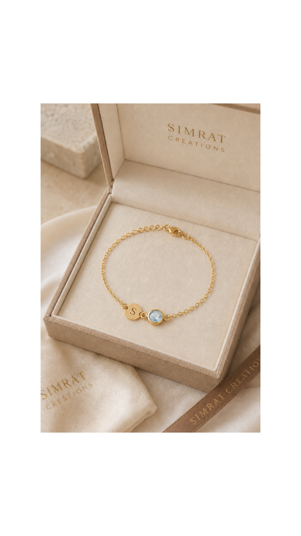 Personalized Initial & Birthstone Bracelet