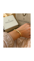 Personalized Waheguru Adjustable Gold Cuff Bracelet