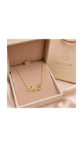 Personalized Heart & Rose Name Necklace – Custom Gold Necklace
