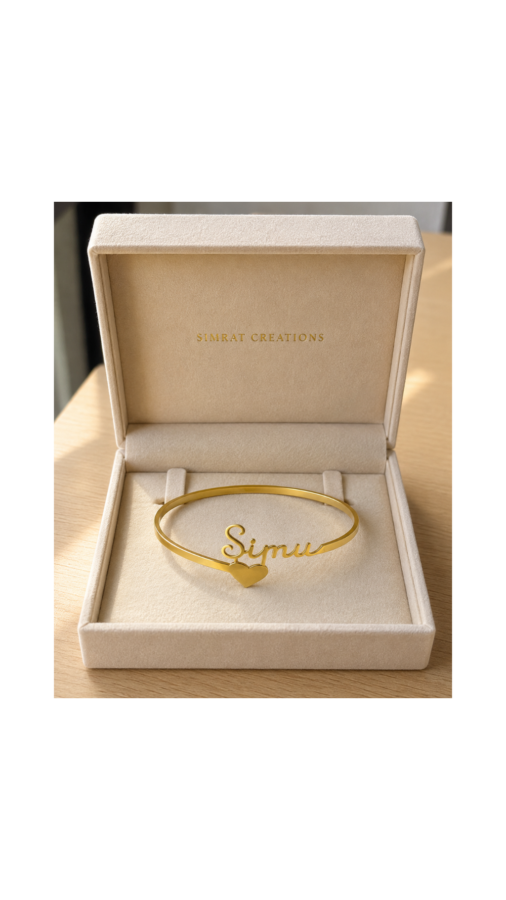 Personalized Name & Heart Cuff Bracelet
