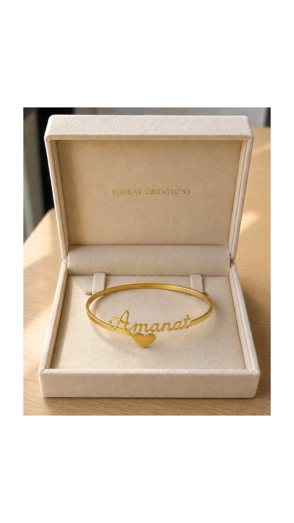 Personalized Name & Heart Cuff Bracelet