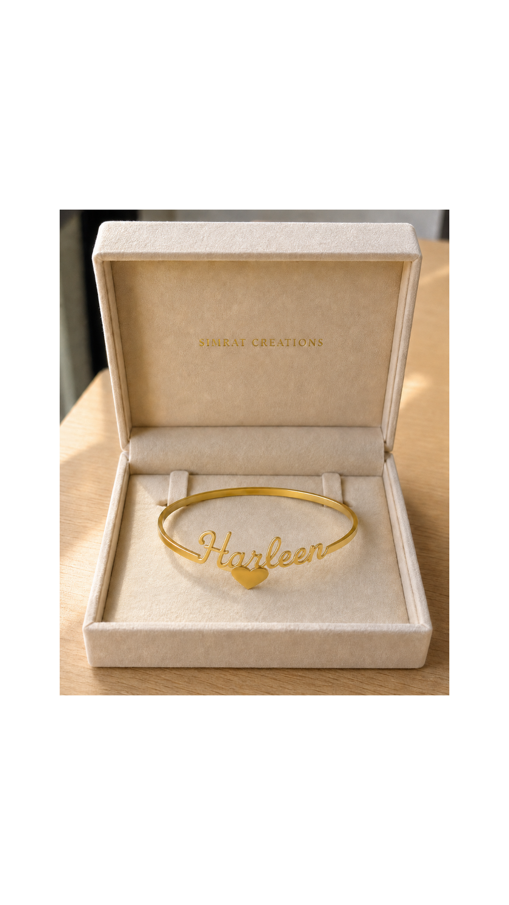 Personalized Name & Heart Cuff Bracelet