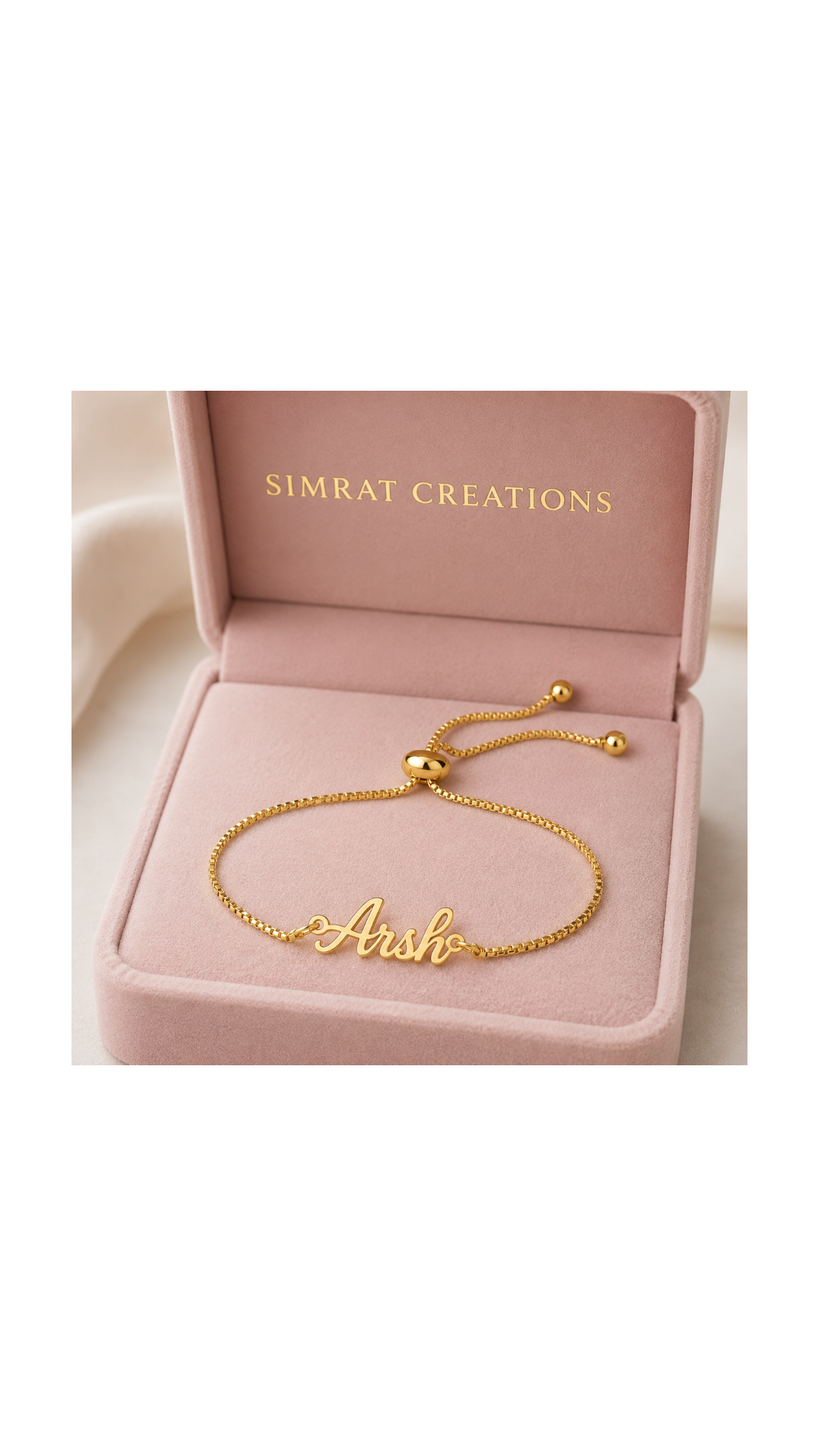 Personalized Name Bracelet – Adjustable Gold-Tone Bolo Bracelet
