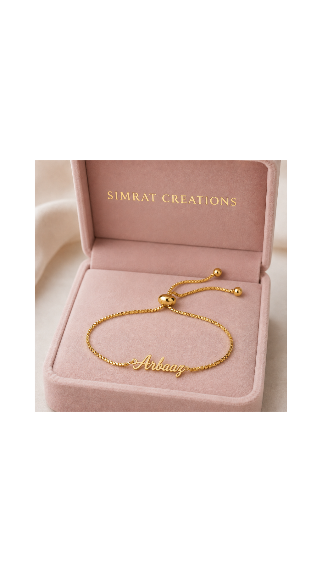 Personalized Name Bracelet – Adjustable Gold-Tone Bolo Bracelet