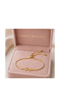 Personalized Name Bracelet – Adjustable Gold-Tone Bolo Bracelet