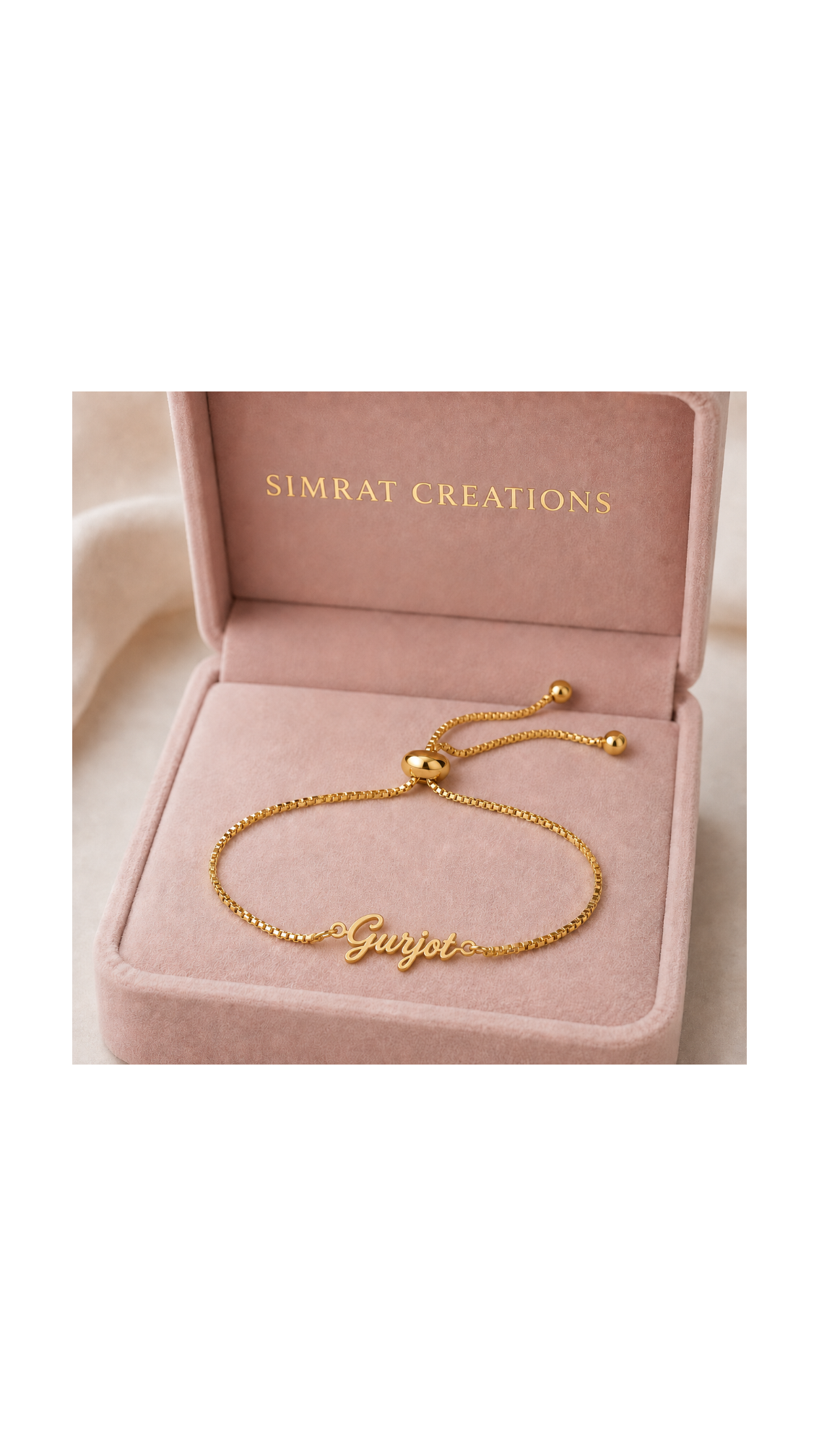 Personalized Name Bracelet – Adjustable Gold-Tone Bolo Bracelet