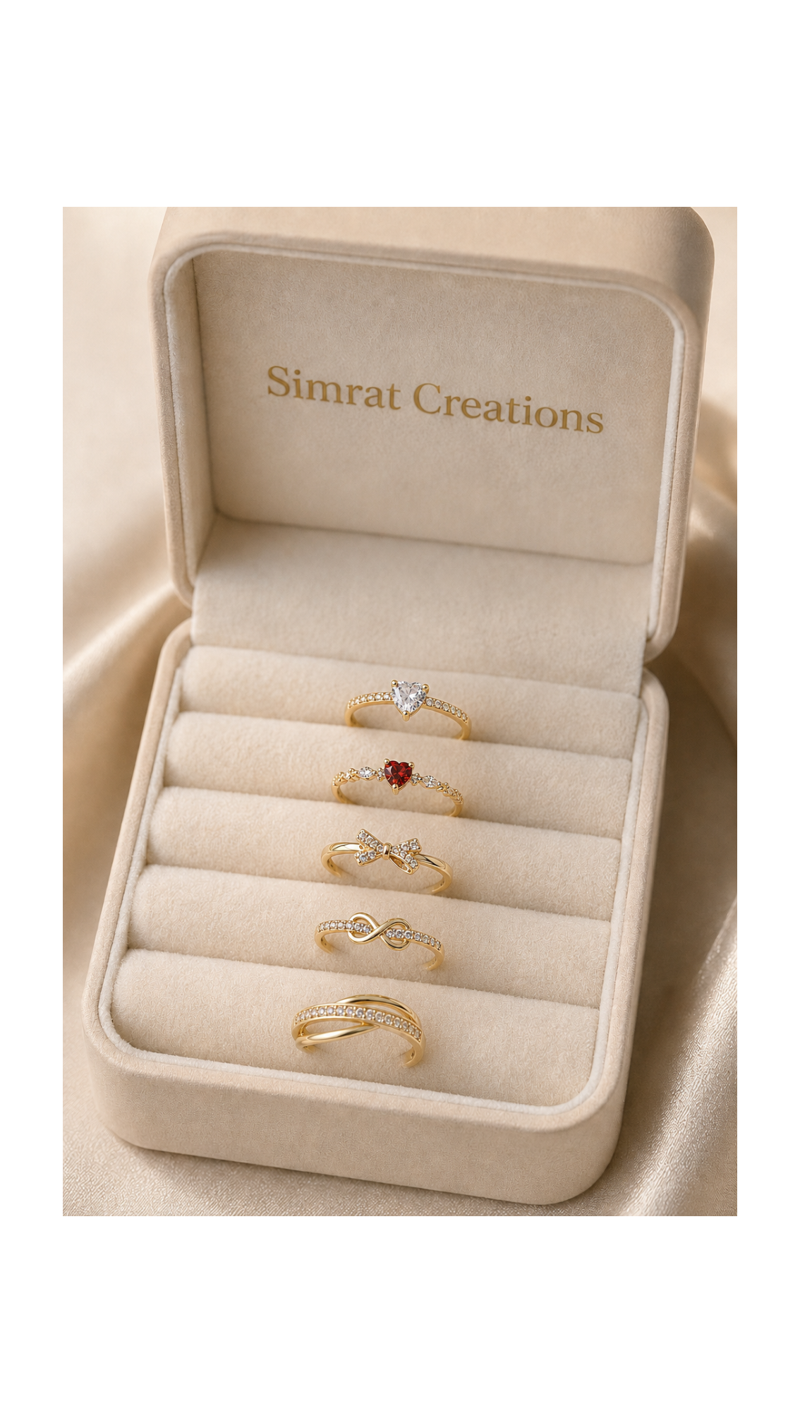 Simrat Creations Dainty 24k Gold plated Ring Collection