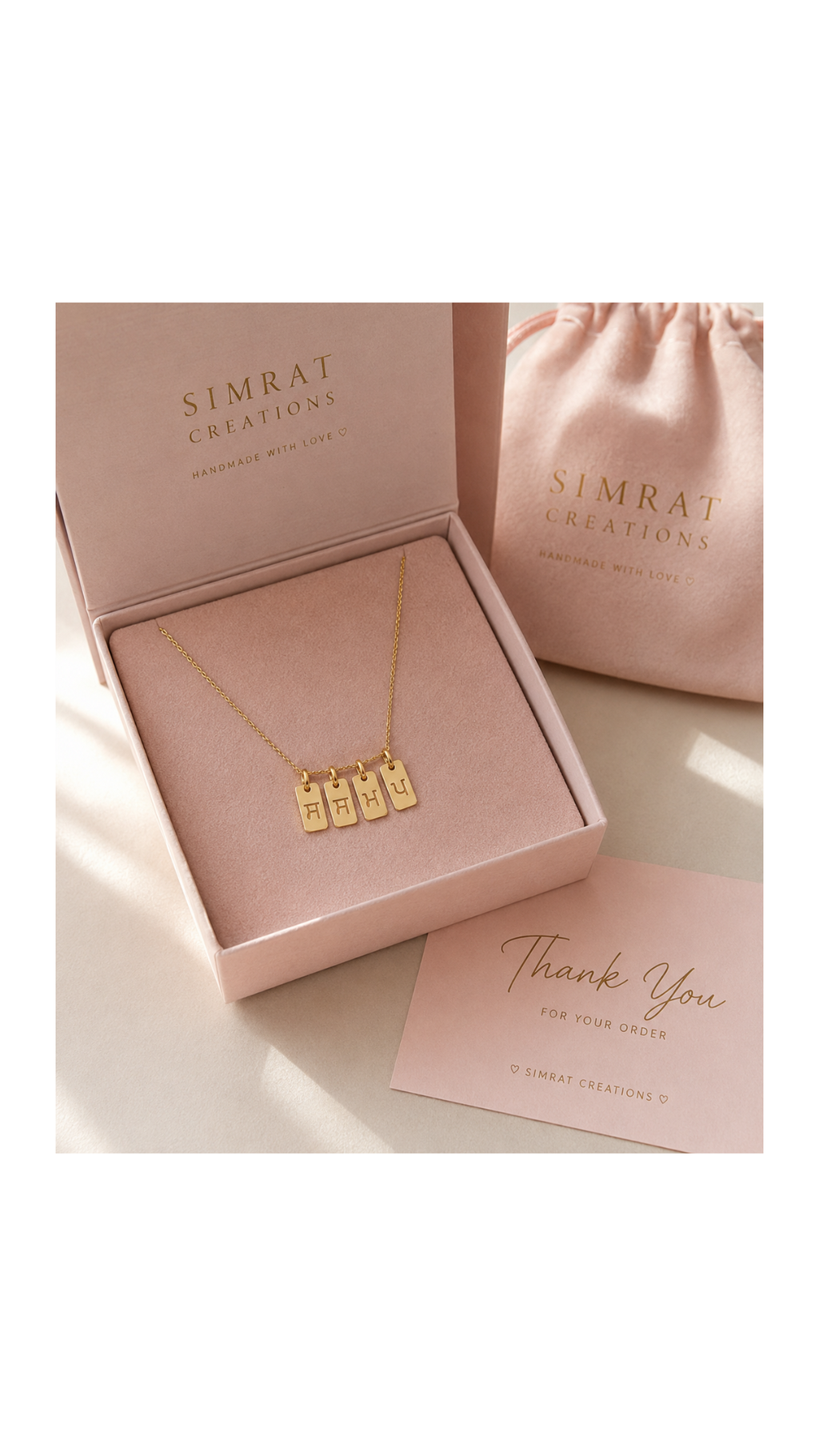 Four-Plate Personalized Initial Necklace