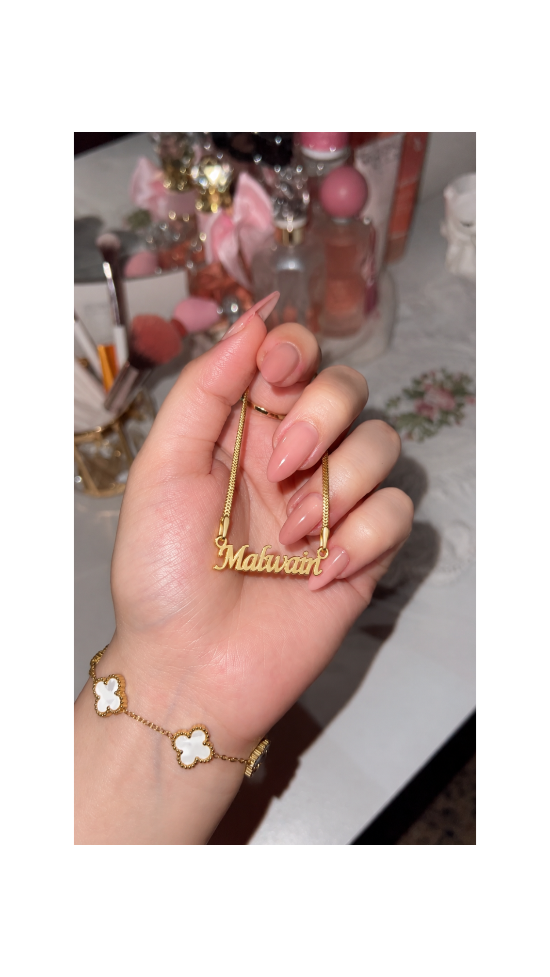 Snake Chain With Cursive Letters Of your Name