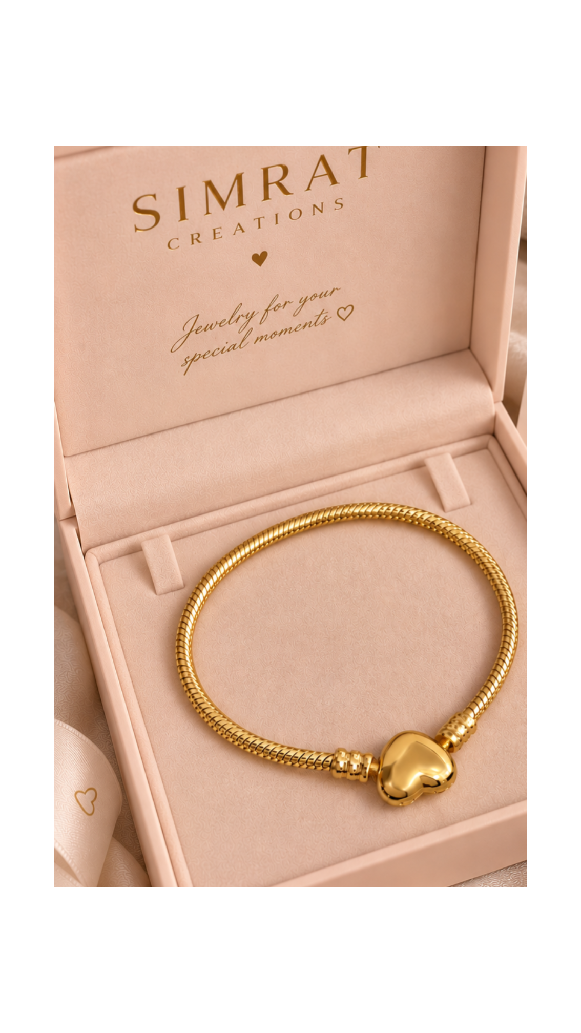 Golden Heart Charm Bracelet