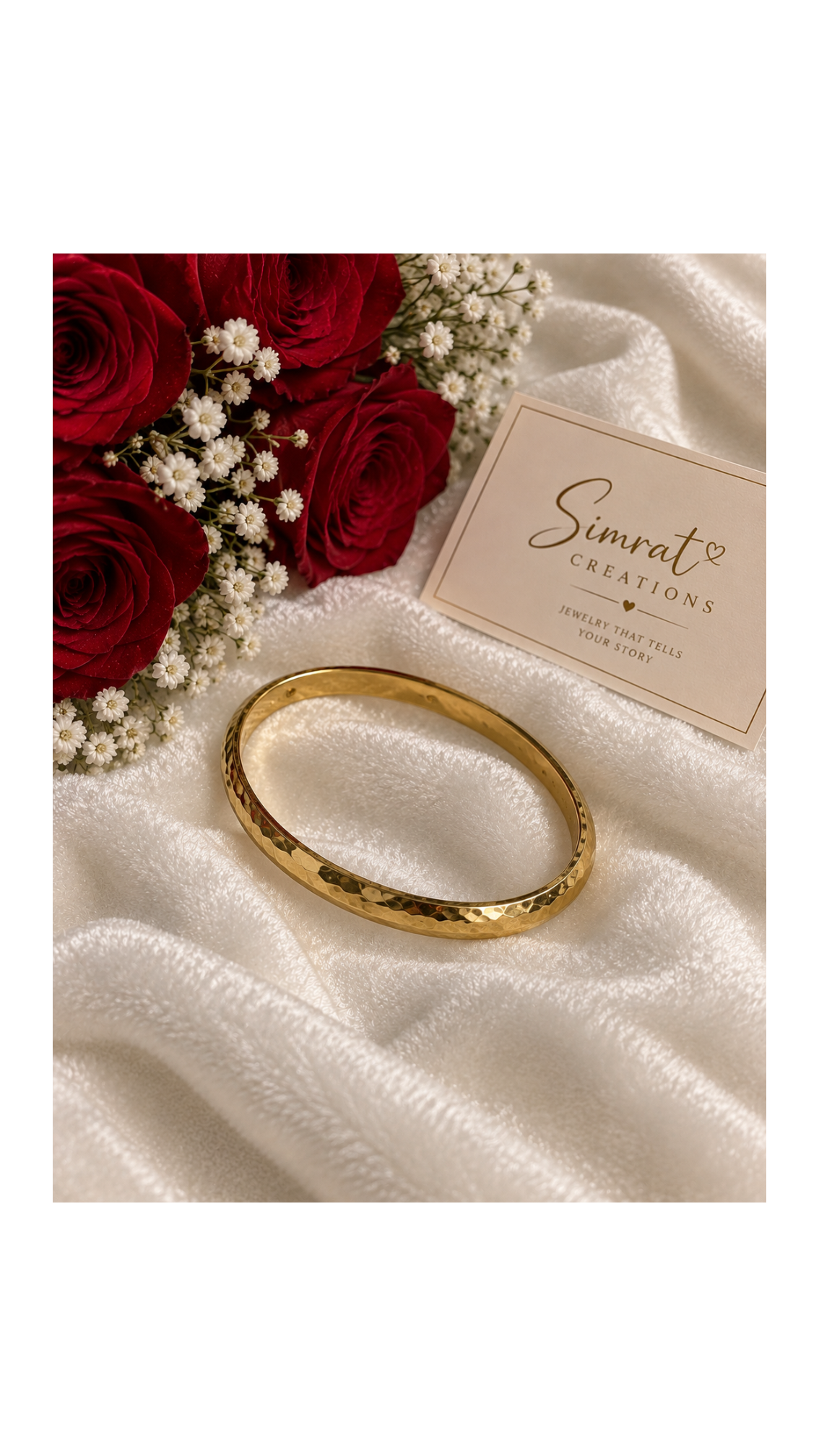 Golden Textured Kada / Minimalist Gold Bangle