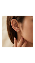 🤍 Double Heart Sparkle Stud Earrings