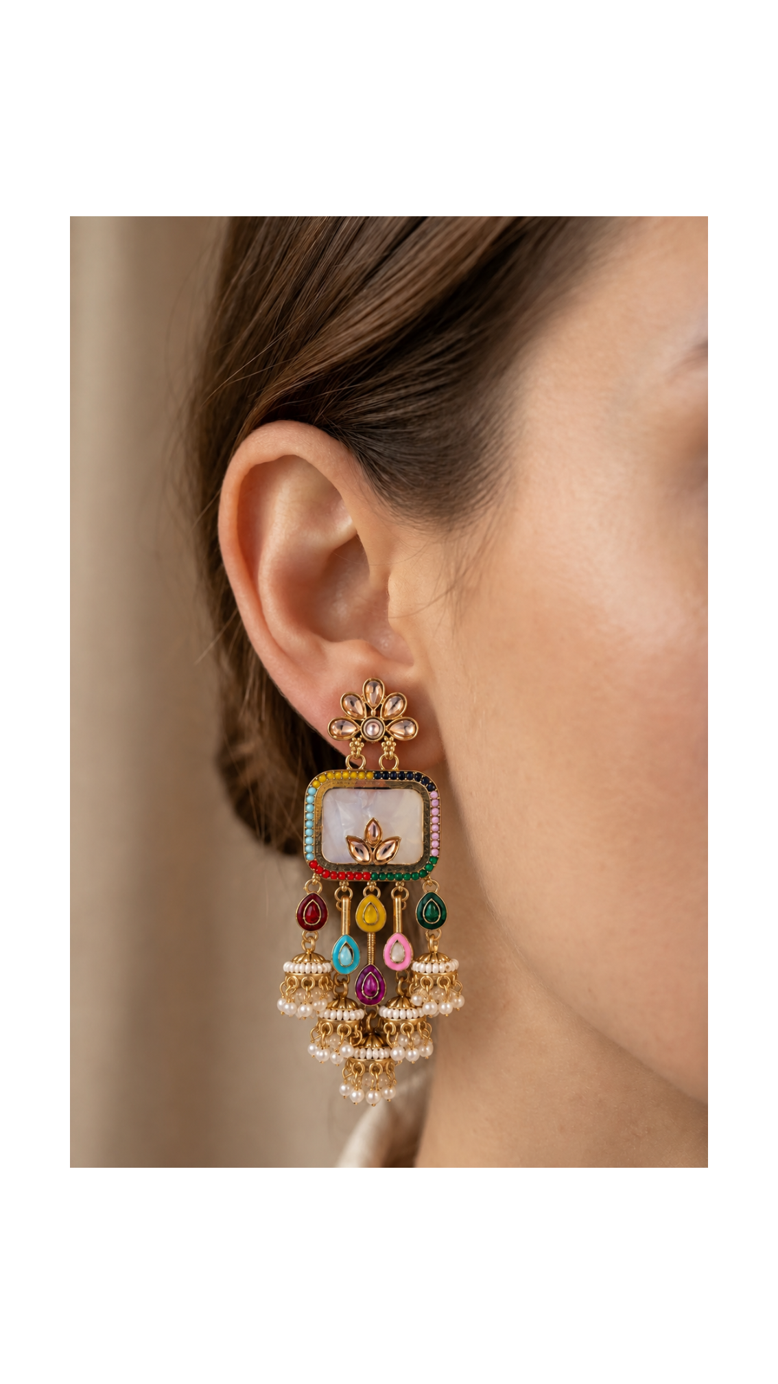 Multicolor Royal Jhumka Earrings
