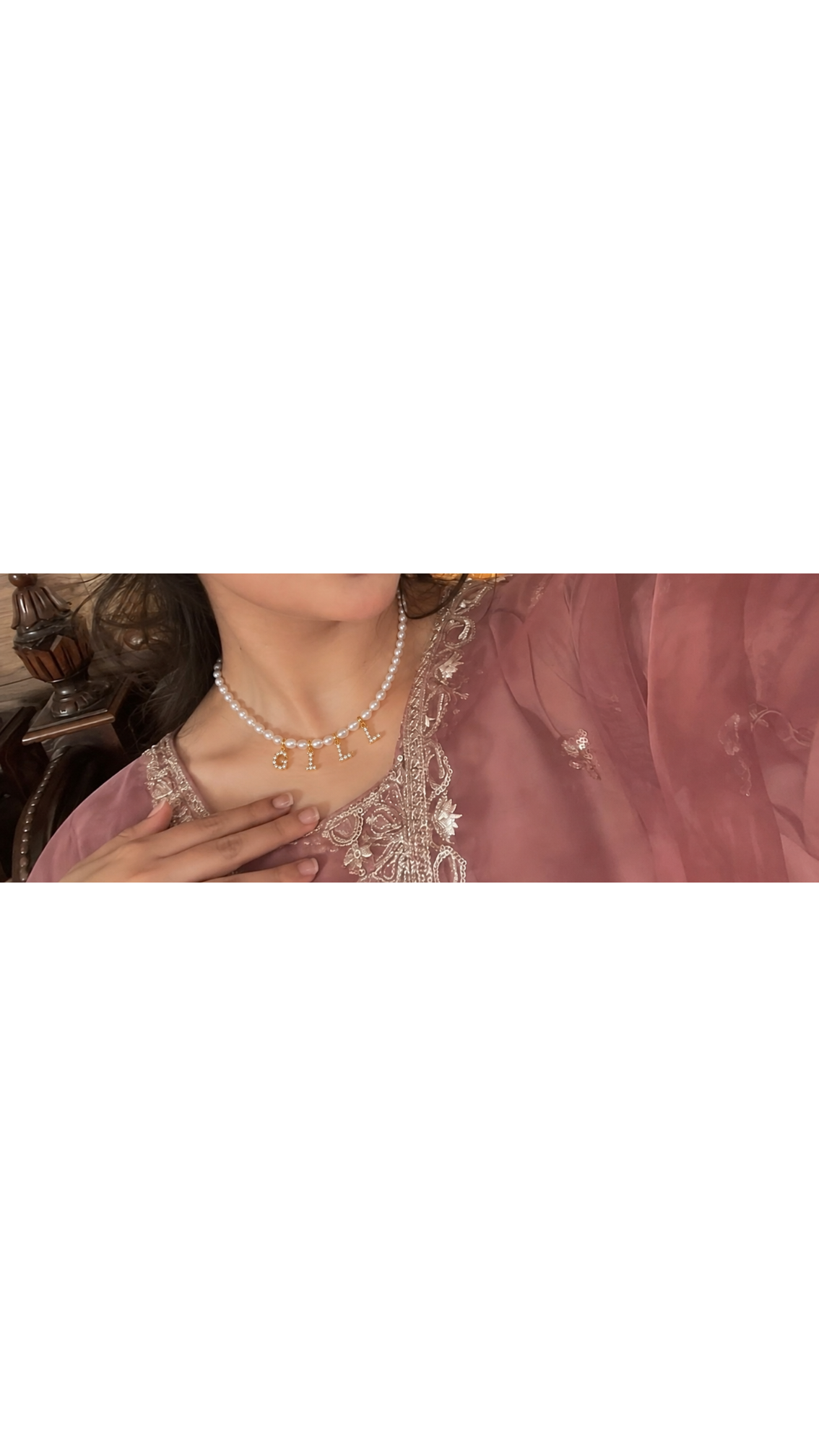 Personalized Pearl Name Necklace