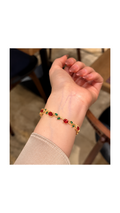🌷 Ruby & Emerald Tulip Red Bracelet