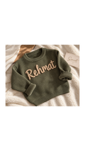 Personalized Baby Name Sweater | Custom Hand-Embroidered Knit Sweater