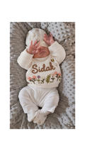 Personalized Floral Name Baby Knit Sweater